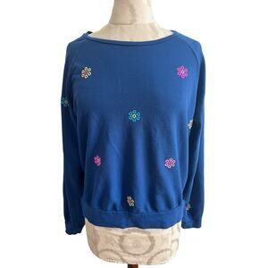 Lilly Pulitzer Landyn Ditsy Daisy Blue Sweatshirt Medium